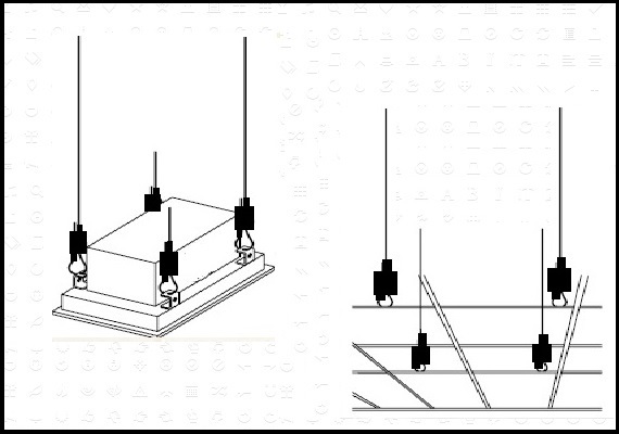 HVAC MEP wire rope suspension